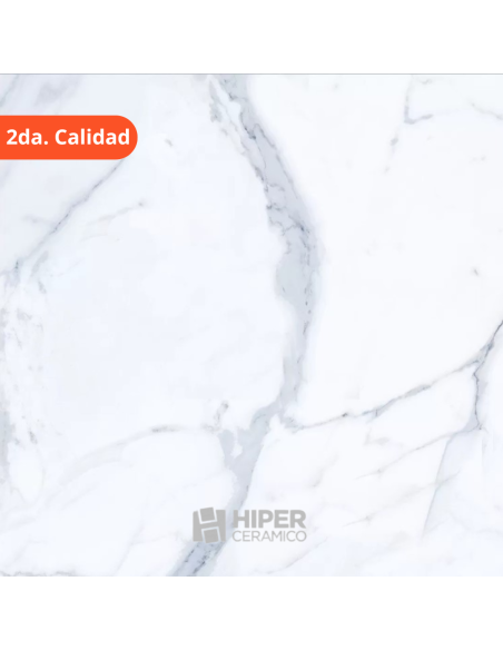 Porcellanato Pulido HD Fit San Lorenzo Calacata Bianco 57,7x57,7cm 2da. Calidad