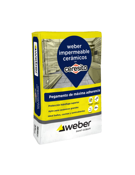 Adhesivo Weber Cerámicos Impermeable con Ceresita 25kg