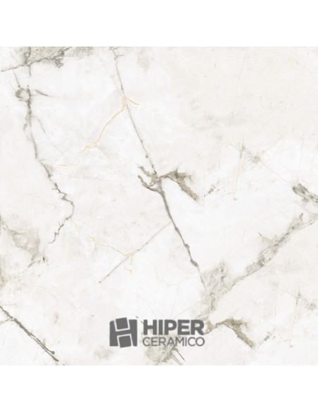 Piso Pulido Cañuelas Brest Blanco 60x60cm 1ra. Calidad